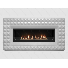 Каминный портал МДФ "DIAMOND 1743-206" с биокамином Lux Fire "Фаер Бокс Вега-1" (белый)