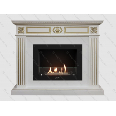Каминный портал МДФ "Бьянка Люкс 1200" с биокамином Lux Fire "Фаер Бокс 2 - 30" (белый)